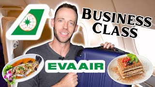 EVA AIR BUSINESS CLASS FLIGHT and LOUNGE Trip Report  FOOD REVIEW HKG to TAIPEI on 787 Dreamliner [upl. by Bashuk]