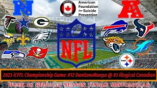 Week 18 Regular Season Finale Charity Watch Party  2023 iCFFL Championship Game [upl. by Kcirdled]