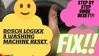 Bosch Logixx 8 Reset [upl. by Pincince]