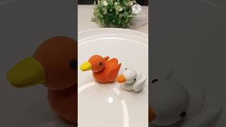 Miniature Ducks 🦆🦆 made with air dry clayshortsytshortsminiatureducksclayartcraft [upl. by Hamirak]