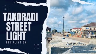 Update On The Ongoing Asphalting amp Installation Of Street Lights On Takoradi Anaji Road [upl. by Adiahs]