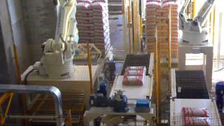 FFS machine and palletizer for wood pellets [upl. by Aziul695]