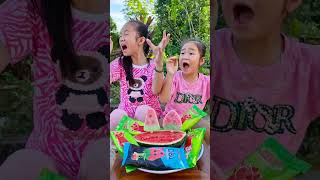 197Watermelon Ice Cream Hydraulic Press SECRET cute baby candy  watermelon candy is great [upl. by Elamrej]