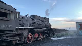 Steam in SandaolingJS8167 go to water craneJul2022 [upl. by Enneirdna]