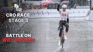 Cycling Battle on Wet Roads 🌧️  CRO Race Stage 3 Highlights [upl. by Rexford]