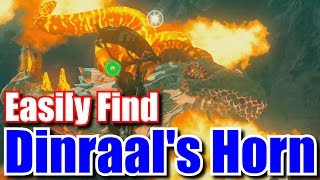 How To Get Shard of Dinraals Horn  Fire Dragon  Zelda Breath of the Wild [upl. by Luapnaes]