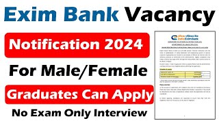 Exim Bank Recruitment 2024Exim Bank New Vacancy 2024Exim Bank Apply Online [upl. by Arakawa990]