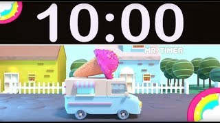 10 Minute Timer Countdown with Music for Kids Ice Cream Truck amp Rainbow [upl. by Eelyk]