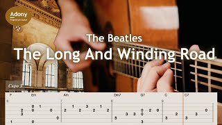 The Long And Winding Road  The Beatles Free TAB  Fingerstyle Guitar Solo [upl. by Hali]