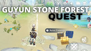 Genshin Impact Guyun Stone Forest Quest Puzzle RUINS TREASURE FULL Walkthrough [upl. by Katrinka]