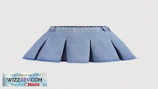 SHEIN Tween Girls Y2K Solid Pleated Raw Hem Denim SkirtSpring And Summer Review [upl. by Atinus]