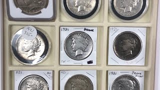 9 Silver 1921 Peace Dollars for Sale [upl. by Berty248]