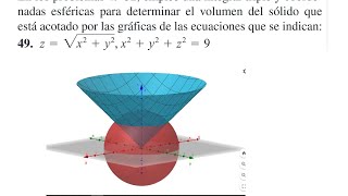 Emplee una integral triple y coordenadas esféricas y cilíndricas para determinar el volumen [upl. by Eedahs]