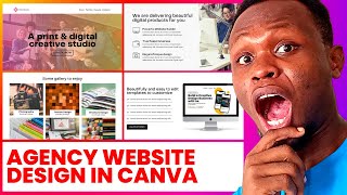 How to design a business website for an Agency in Canva  Advanced Canva Tutorial [upl. by Roth]