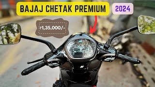 Bajaj Chetak Premium 2024 STD amp Tecpack Review in Hindi  Features Top Speed Range amp On Road Price [upl. by Betthel]