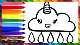 Dessiner Et Colorier Un Nuage Licorne Mignon 🌧️🦄🌈 Dessins Pour Les Enfants [upl. by Charles]