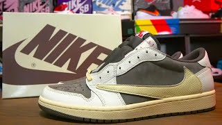 Travis Scott Jordan 1 Low quotReverse Mochaquot Unboxing [upl. by Dorison]