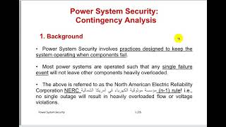 Power System Security Contingency Analysis Part 1 [upl. by Othilia301]