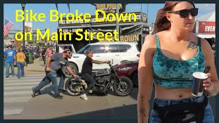 Happiness at Busy Intersection Main Street at Sturgis Motorcycle Rally Bike Week [upl. by Trainer]