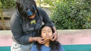 Beautiful Indian lady asmr Head and upper body massage with neck cracking [upl. by Ravaj]