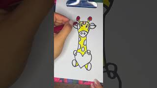 Bebe invata sa deseneze  Cum sa desenezi o girafa pas cu pas animation drawing coloring [upl. by Harrie]