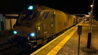 DRS Class 68 68001 and 68008 3S95 Inverness TC Highland Mainline RHTT Circuit 23102024 [upl. by Hepsoj]