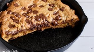 Nutella Stuffed Chocolate Chip Skillet Cookie [upl. by Brawley]