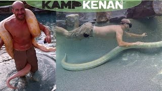 Swimming with a Gigantic Burmese Python [upl. by Sel]