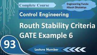 6 Routh Stability Criterion For Block Diagram of System in Control Systems [upl. by Filip]