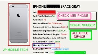 Check iPhone imei or Serial number for any APPLE device [upl. by Eelime]