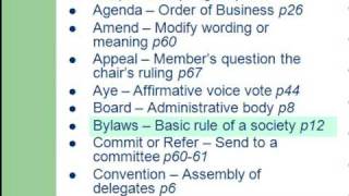 Roberts Rules of Order Crash Course 2009 Parliamentary Terms I 3 [upl. by Elmo59]