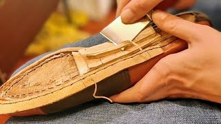 Hand Making a bespoke pair of two tone Oxford shoes [upl. by Nedia57]