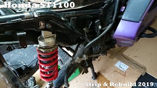 ST1100 Pan European 2019 Rebuild  Part 1 Rear end and swing arm removal Timelapse [upl. by Stace]