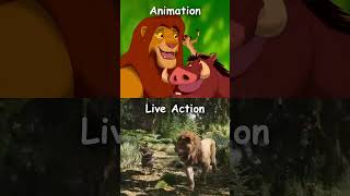 Animation VS Live Action The Lion King 🎵Hakuna Matata🎵 Part 2 shorts thelionking hakunamatata [upl. by Ailisab]