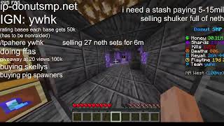 playing Donut Smp LIVE RATING BASESBUYING STASHES I NEED A STASH BADLY [upl. by Assetan]