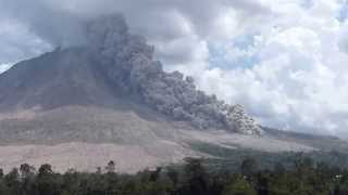 Pyroclastic flow on Sinabung volcano Indonesia 27 July 2015 [upl. by Anecusa51]