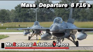 BEAUTIFUL MASS Departure 8x F16 of Netherlands Air Force at Volkel [upl. by Luap679]