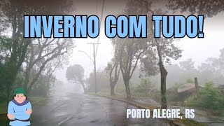 Dia muito frio e garoa em Porto Alegre nevoeiro cobre bairros altos  10072024 [upl. by Doug]