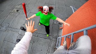 Horror Clowns VS Parkour POV  Halloween Chase VII [upl. by Dias589]