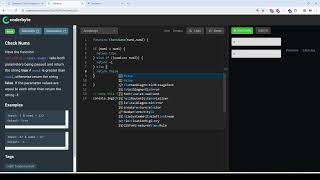 Coderbyte  Check Nums  Easy  Solution with JavaScript [upl. by Carmelo36]