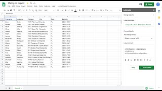 How to print mailing labels from Google Sheets [upl. by Fidelity323]