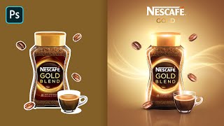 How to Design Nescafe Social Media Banner I Photoshop Tutorial [upl. by Eednahs]