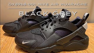 Nike Air Huarache DX8968001 Black Grey on feet [upl. by Loginov]