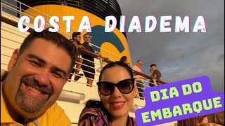 COSTA DIADEMA  Embarque em Santos Teste de salvaguarda Jantar e Resumo do dia  VLOG 01 [upl. by Rybma714]