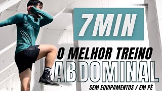 Treino HIIT ABDOMINAL em PÉ  7 minutos para SECAR e DEFINIR  INICIANTES [upl. by Ervin]