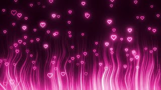 Pink Hearts Flying Aesthetic Neon Light Background Video Seamless Loop Animated Screensaver 4K [upl. by Weisler]