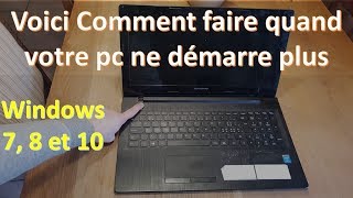 TUTO Comment faire quand mon mon pc ne demarre pas  ✅ [upl. by Tcideneb]