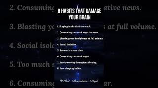 8 Habits that Damage Your Brain darkpsychology manipulation [upl. by Hiltner155]