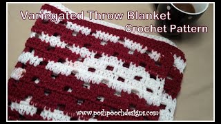 Variegated Throw Blanket Crochet Pattern crochet crochetvid [upl. by Garlaand]