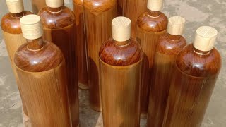 How to making bamboo water bottle full video [upl. by Anovahs]